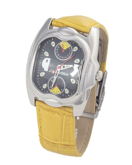 Chronotech Yellow Leather Dress Watch