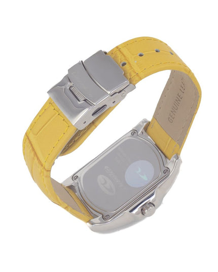 Chronotech Yellow Leather Dress Watch