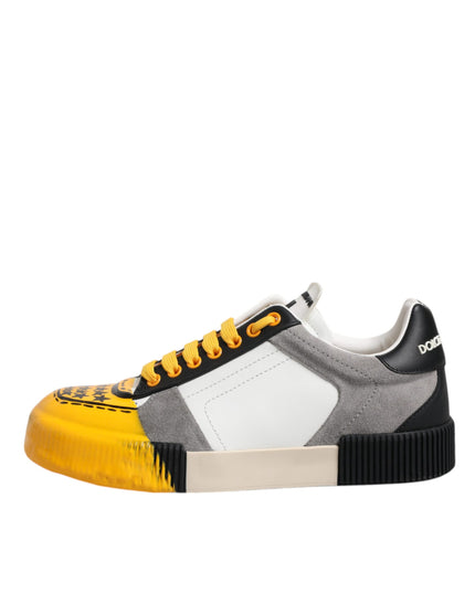 Dolce & Gabbana Multicolor Leather DNA Low Top Sneakers Shoes