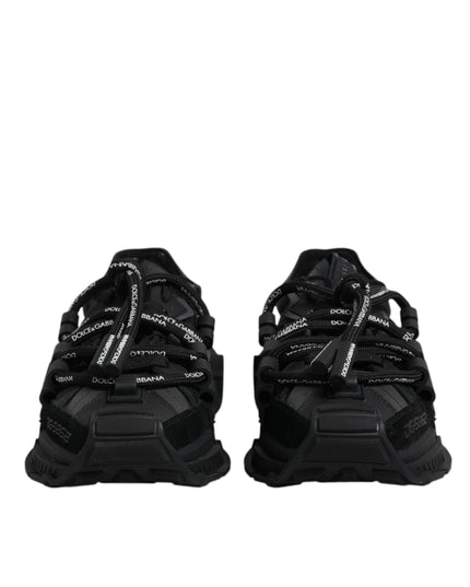 Dolce & Gabbana Black Low Top Space Lace Up Sneakers Shoes