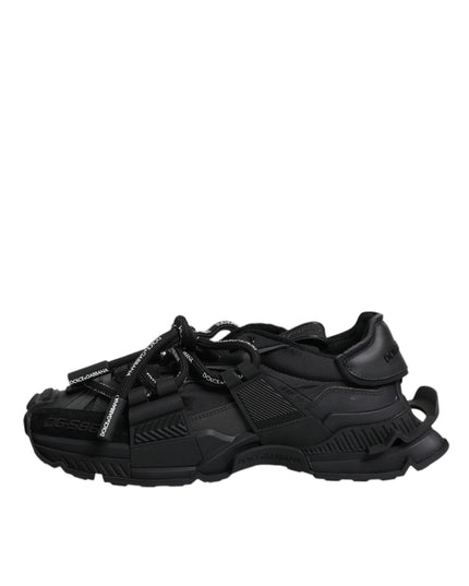 Dolce & Gabbana Black Low Top Space Lace Up Sneakers Shoes