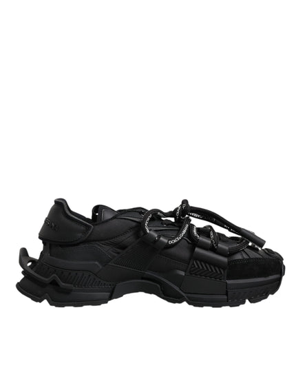 Dolce & Gabbana Black Low Top Space Lace Up Sneakers Shoes