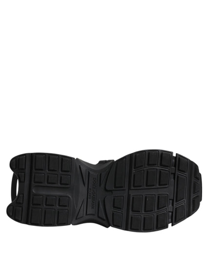 Dolce & Gabbana Black Low Top Space Lace Up Sneakers Shoes