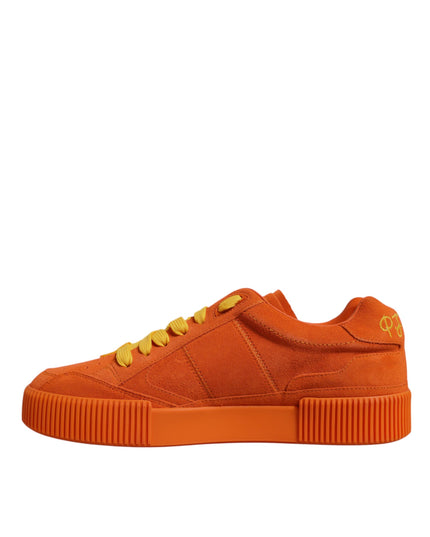 Dolce & Gabbana Orange Miami Leather Low Top Sneakers Shoes