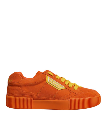 Dolce & Gabbana Orange Miami Leather Low Top Sneakers Shoes