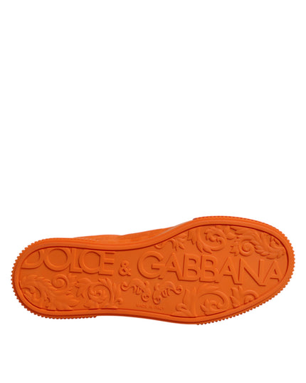 Dolce & Gabbana Orange Miami Leather Low Top Sneakers Shoes