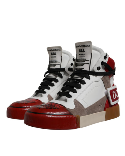 Dolce & Gabbana Multicolor Leather High Top Sneakers Shoes