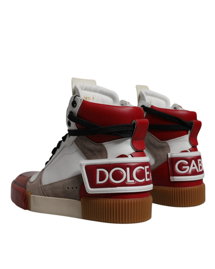 Dolce & Gabbana Multicolor Leather High Top Sneakers Shoes