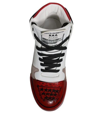 Dolce & Gabbana Multicolor Leather High Top Sneakers Shoes