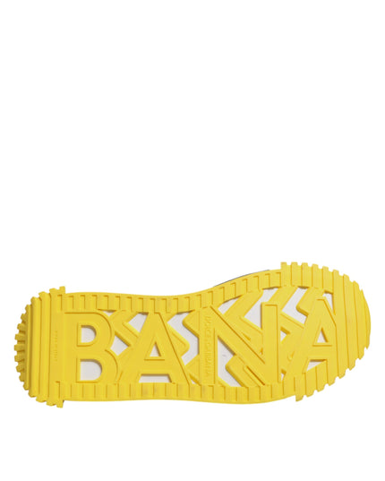 Dolce & Gabbana Black Yellow Low Top NS1 Sneakers Shoes