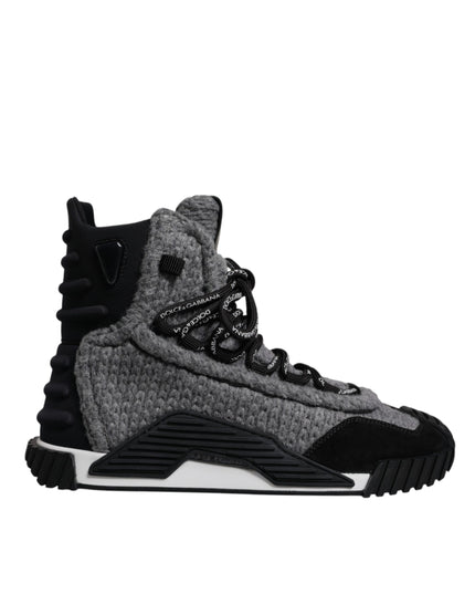 Dolce & Gabbana Gray Black NS1 High Top Boots Sneakers Shoes