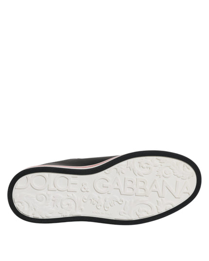 Dolce & Gabbana Black Leather Low Top Men Sneakers Shoes