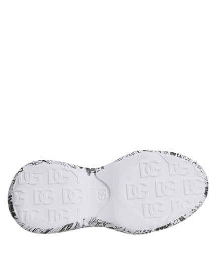 Dolce & Gabbana White Black Graffiti Daymaster Sneakers Shoes