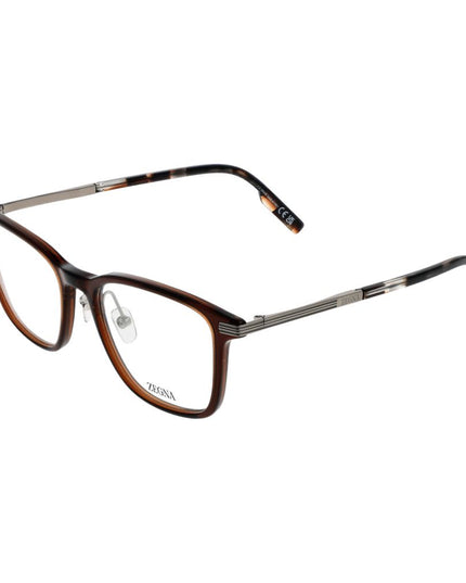 Ermenegildo Zegna Brown Plastic & Titanium Glasses (Frames)