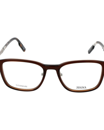 Ermenegildo Zegna Brown Plastic & Titanium Glasses (Frames)