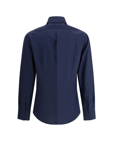 Brunello Cucinelli Blue Cotton Shirt