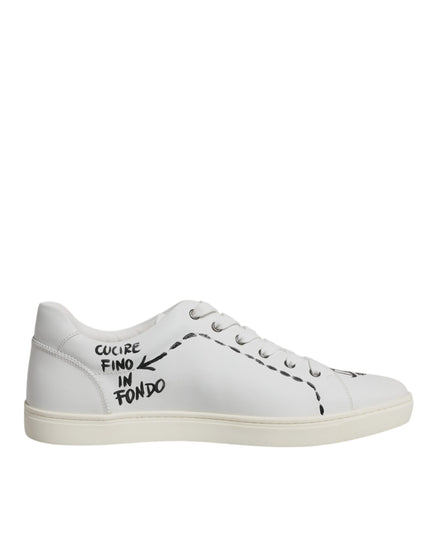 Dolce & Gabbana White Leather Milano Low Top Sneakers Shoes