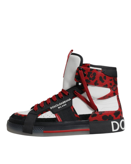 Dolce & Gabbana Multicolor Leather High Top Sneakers Shoes