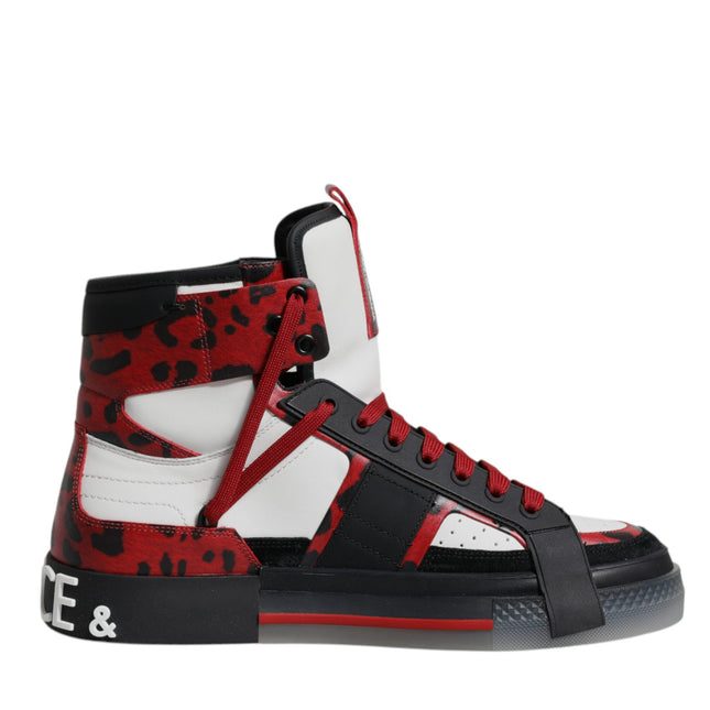 Dolce & Gabbana Multicolor Leather High Top Sneakers Shoes