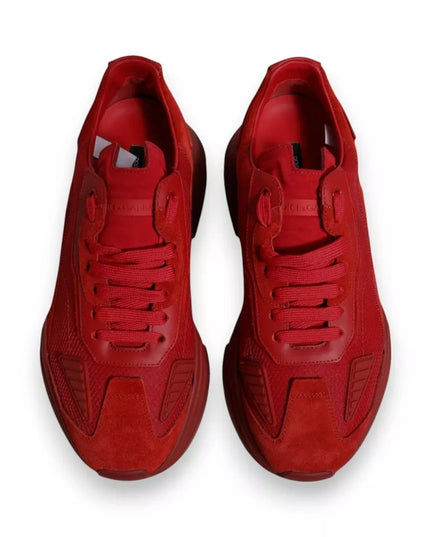 Dolce & Gabbana Red Leather Daymaster Low Top Sneakers Shoes
