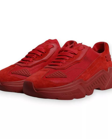Dolce & Gabbana Red Leather Daymaster Low Top Sneakers Shoes
