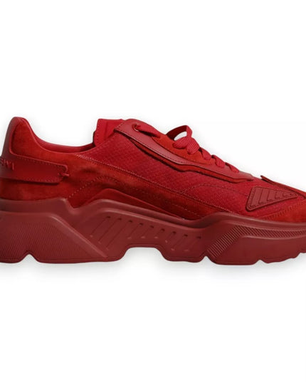 Dolce & Gabbana Red Leather Daymaster Low Top Sneakers Shoes