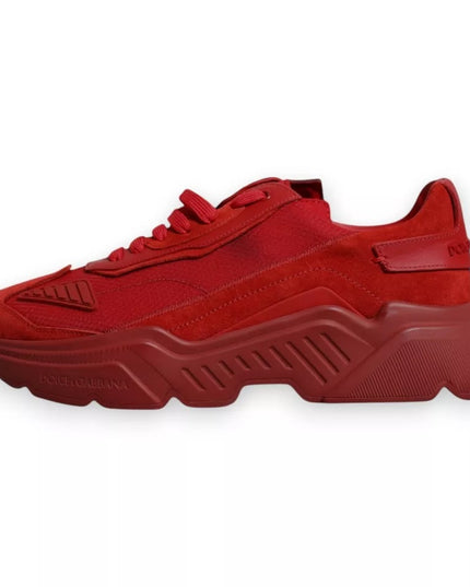 Dolce & Gabbana Red Leather Daymaster Low Top Sneakers Shoes