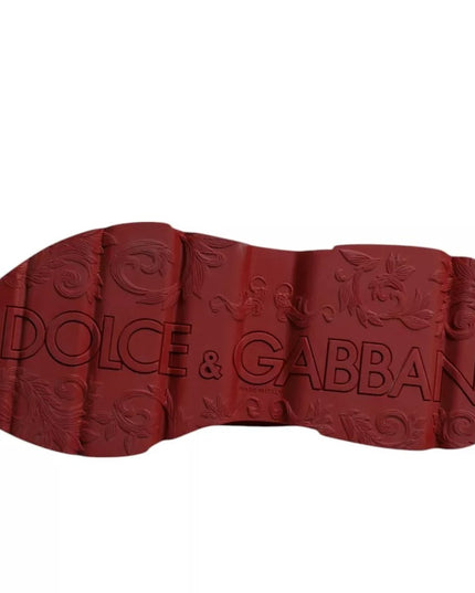 Dolce & Gabbana Red Leather Daymaster Low Top Sneakers Shoes