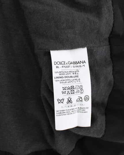 Dolce & Gabbana Black Key Floral Print Silk Blouse Top