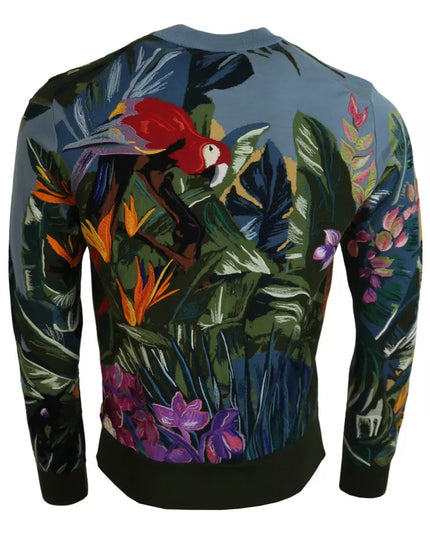 Dolce & Gabbana Jungle Wool Silk Pullover Logo Sweater