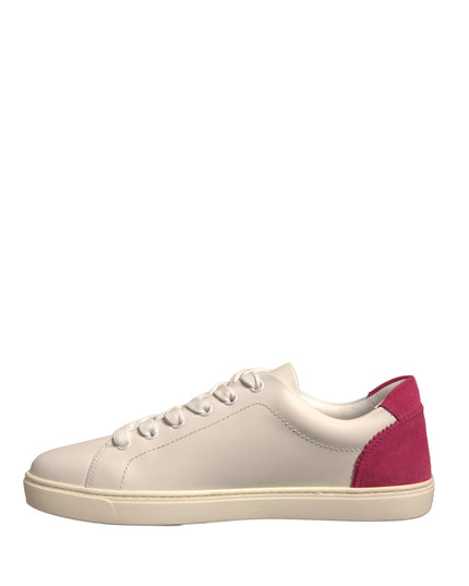 Dolce & Gabbana White Suede Leather Low Top Sneakers Shoes