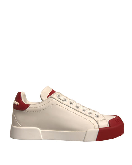 Dolce & Gabbana Shoes White Leather Logo Portofino Sneakers
