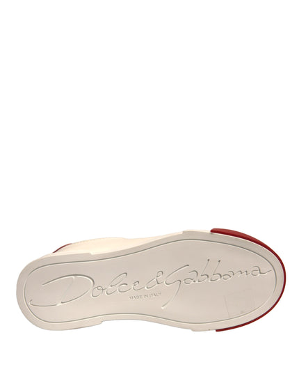 Dolce & Gabbana Shoes White Leather Logo Portofino Sneakers