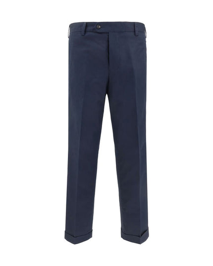 Germano Blue Cotton Casual Pants
