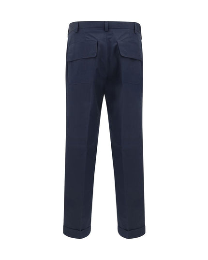 Germano Blue Cotton Casual Pants