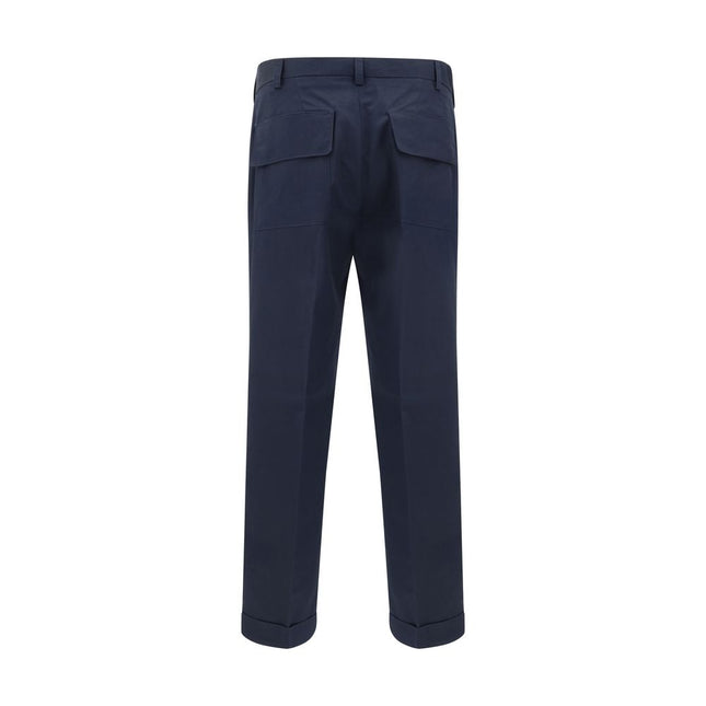 Germano Blue Cotton Casual Pants