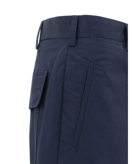 Germano Blue Cotton Casual Pants