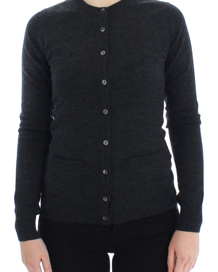 Dolce & Gabbana Gray Wool Button Cardigan Sweater