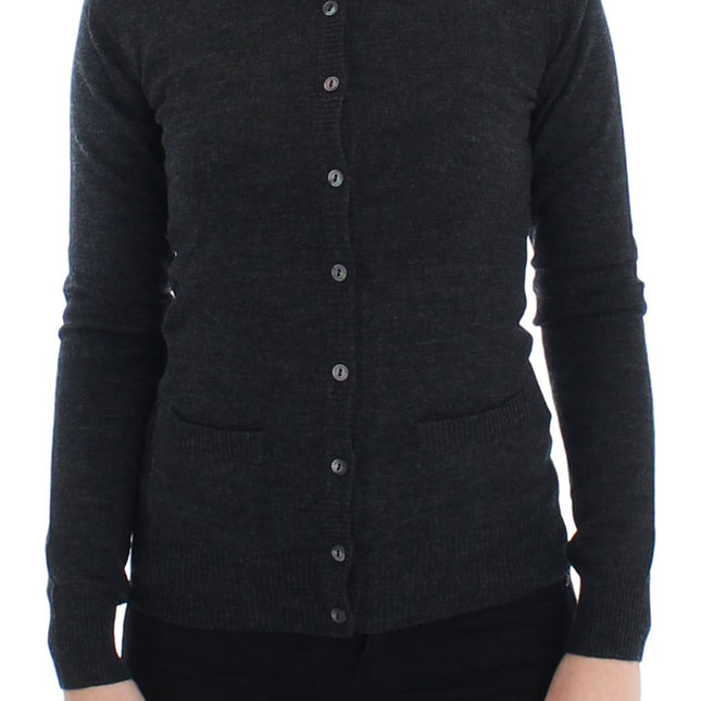 Dolce & Gabbana Gray Wool Button Cardigan Sweater