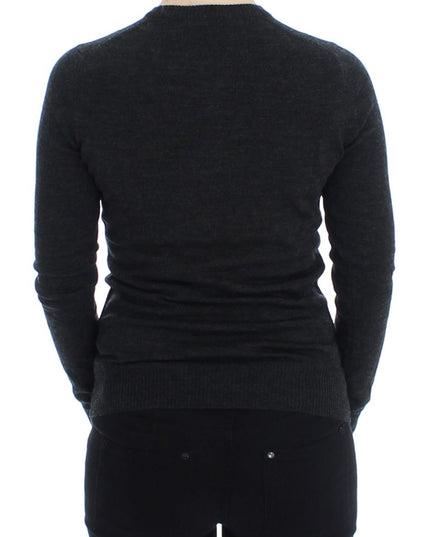 Dolce & Gabbana Gray Wool Button Cardigan Sweater