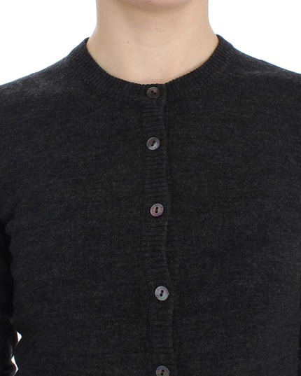 Dolce & Gabbana Gray Wool Button Cardigan Sweater