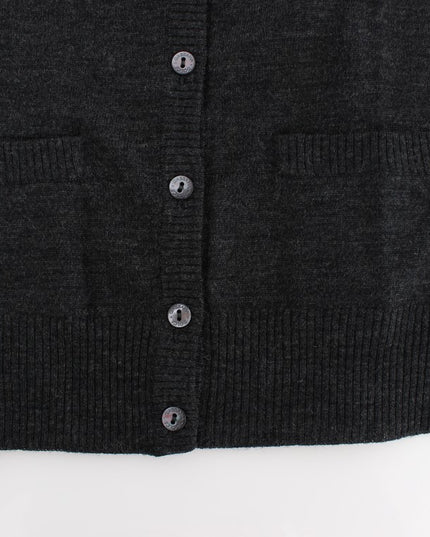 Dolce & Gabbana Gray Wool Button Cardigan Sweater