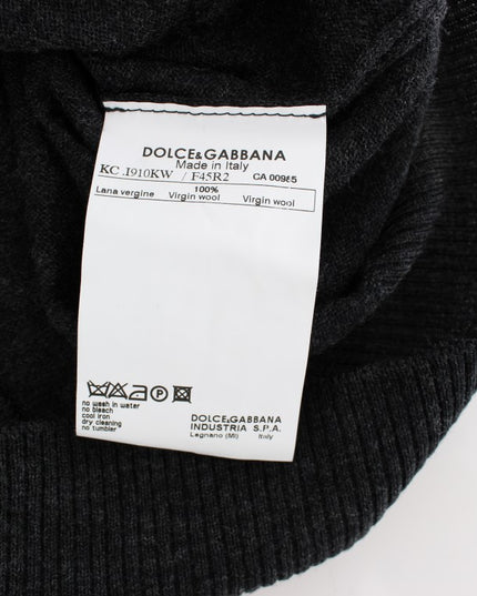 Dolce & Gabbana Gray Wool Button Cardigan Sweater