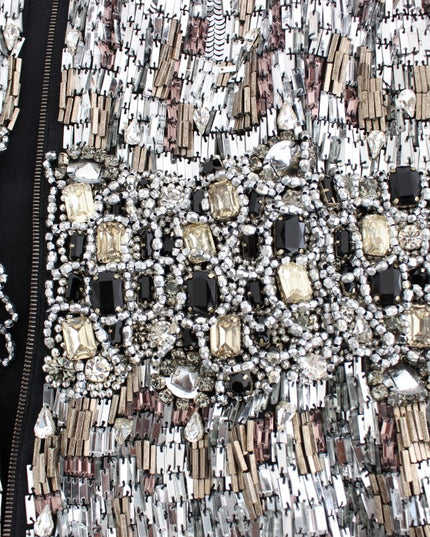 Dolce & Gabbana Crystal Silver Runway Handmade Dress
