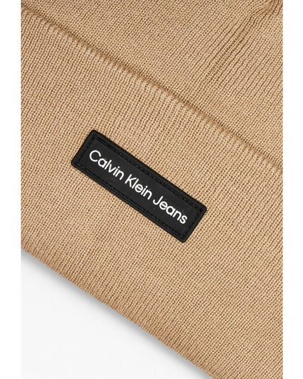 Calvin Klein Jeans Beige Recycled Polyester Cap (Baseball Hat)