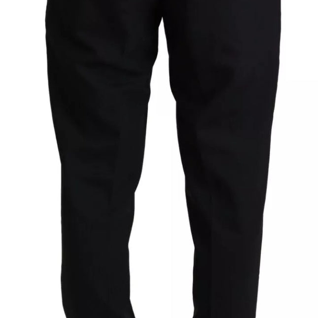 Dolce & Gabbana Black Wool Stretch Dress Trouser Pants