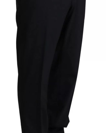 Dolce & Gabbana Black Wool Stretch Dress Trouser Pants