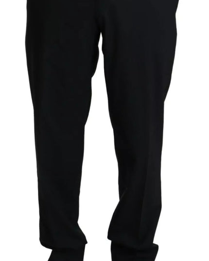 Dolce & Gabbana Black Wool Stretch Dress Trouser Pants