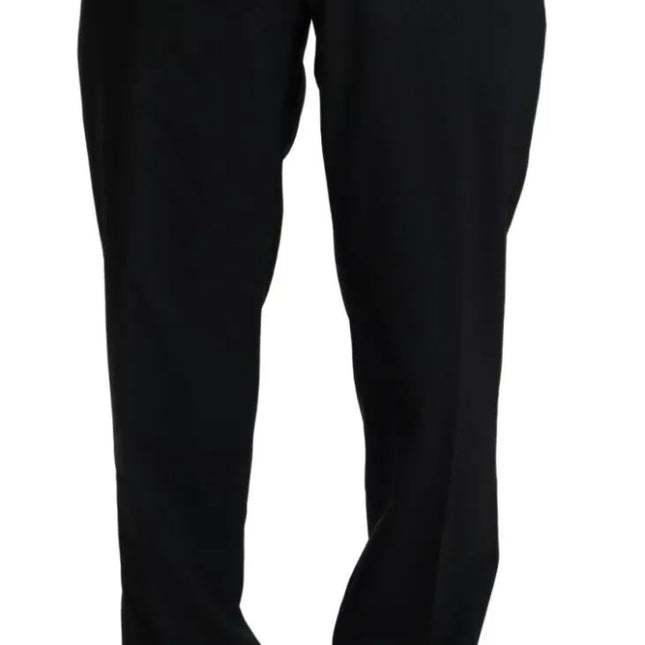 Dolce & Gabbana Black Wool Stretch Dress Trouser Pants