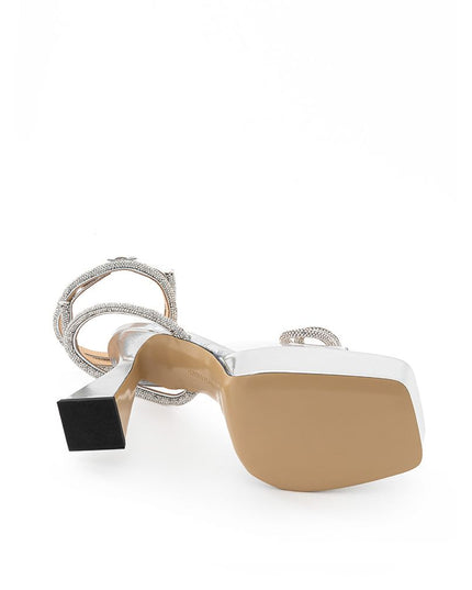 MACH & MACH Elegant Silver Leather Platforms